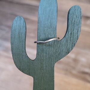 Vintage 925 Sterling Silver Curved Band Ring, Size 6